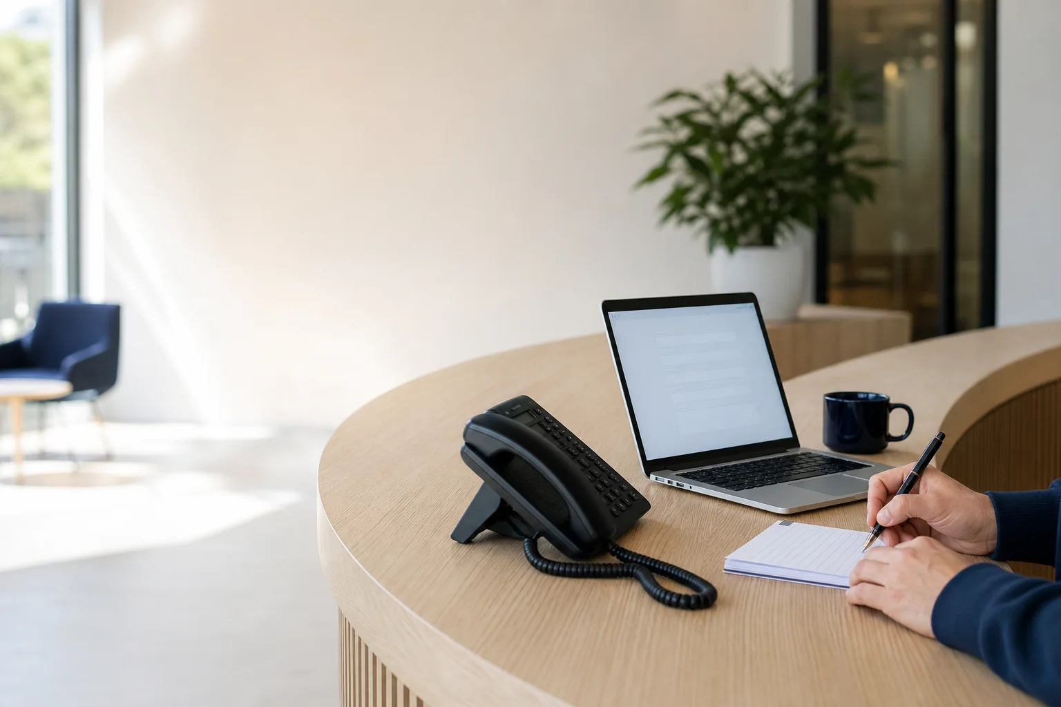 Een telefoon, laptop en notities liggen klaar voor een persoonlijk gesprek.
